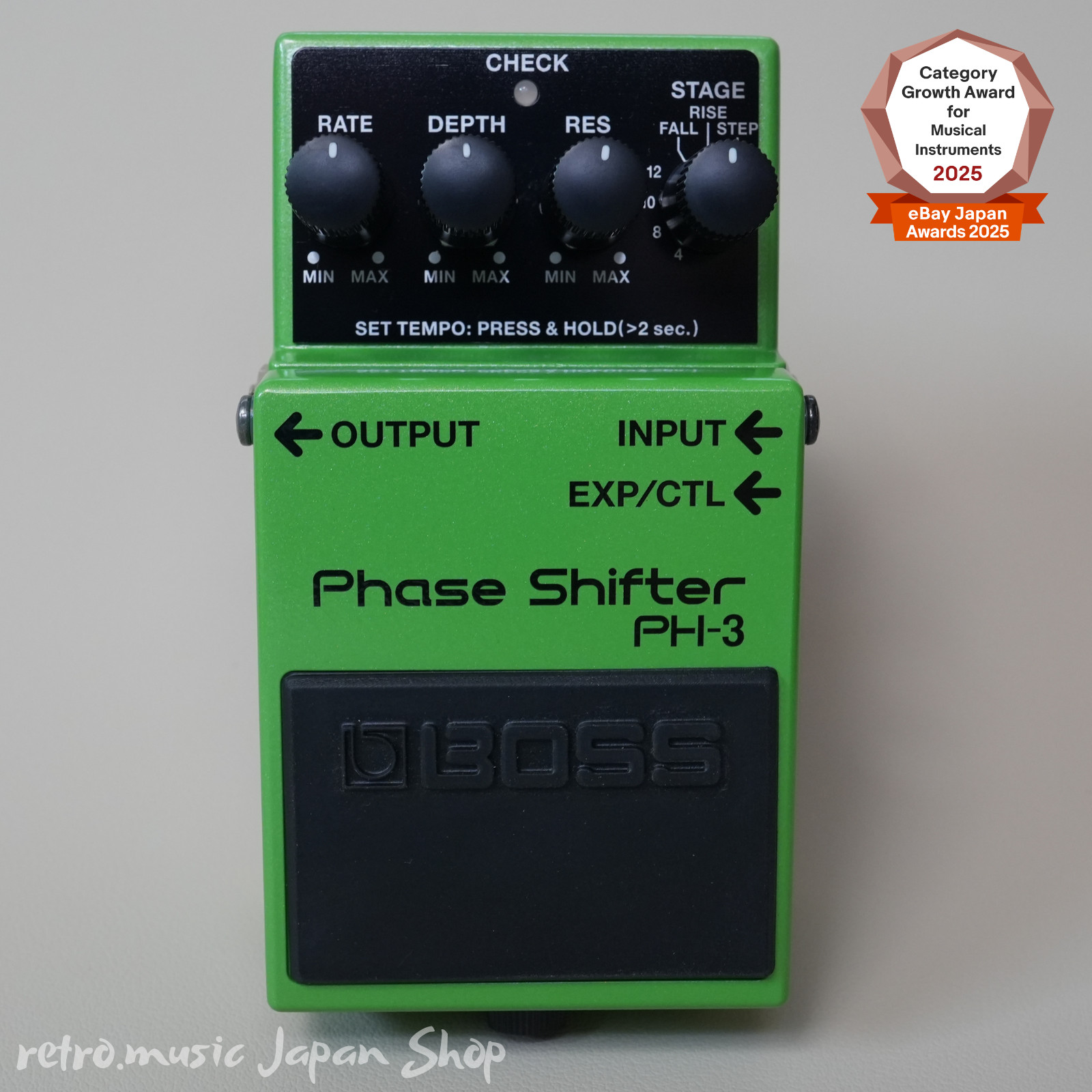 Boss PH-3 Phase Shifter Pedal Green Multi-Stage Modulation Guitar Stompbox