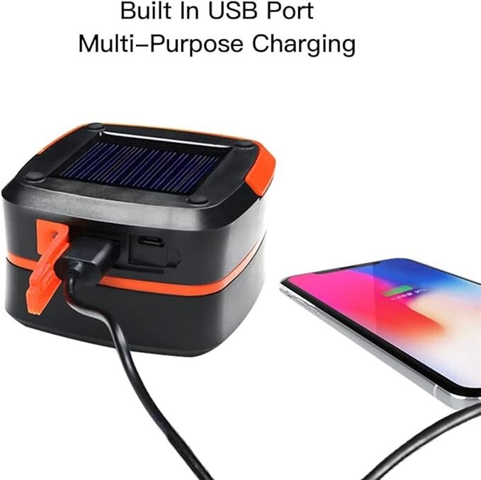 Solar Rechargeable LED Flashlight Power Camping Tent Light Torch Lantern Lamp US