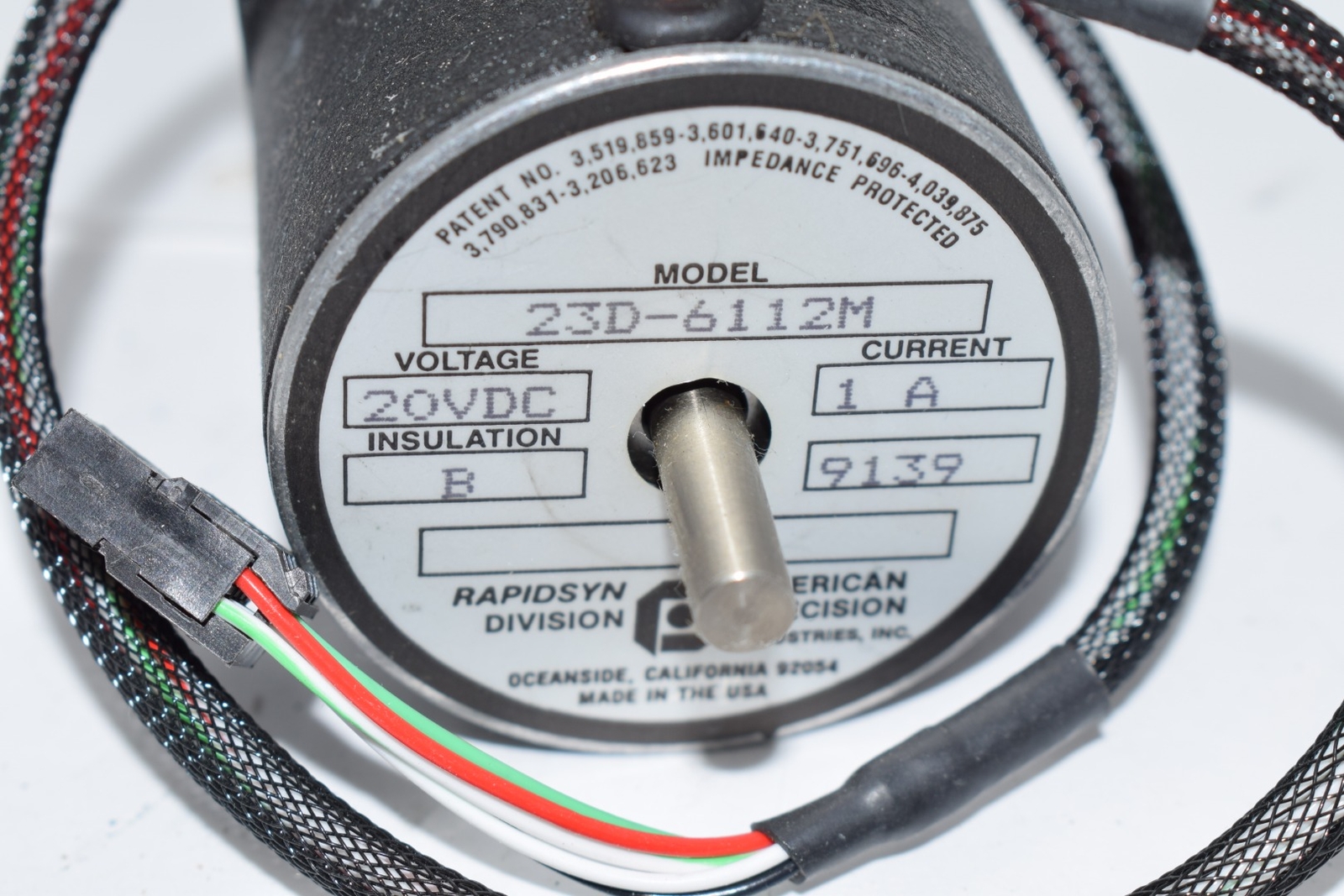 American Precision Rapidsyn 23D-6112M Stepper Motor 20 VDC 1 A