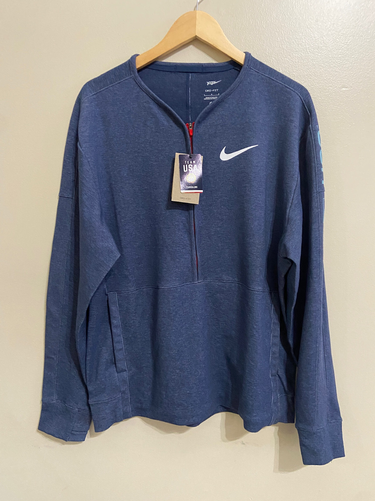 Team USA Nike Dri-FIT Men's Training 1/2-Zip Yoga Crew Size L DH6555-410 NEW