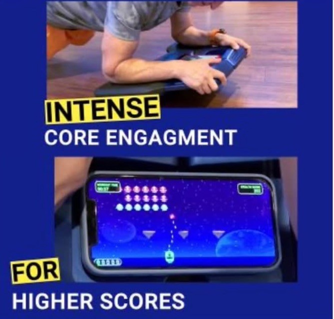 Stealth GO Plank Trainer Non-Slip Padded Core Abdominal Exerciser Blue