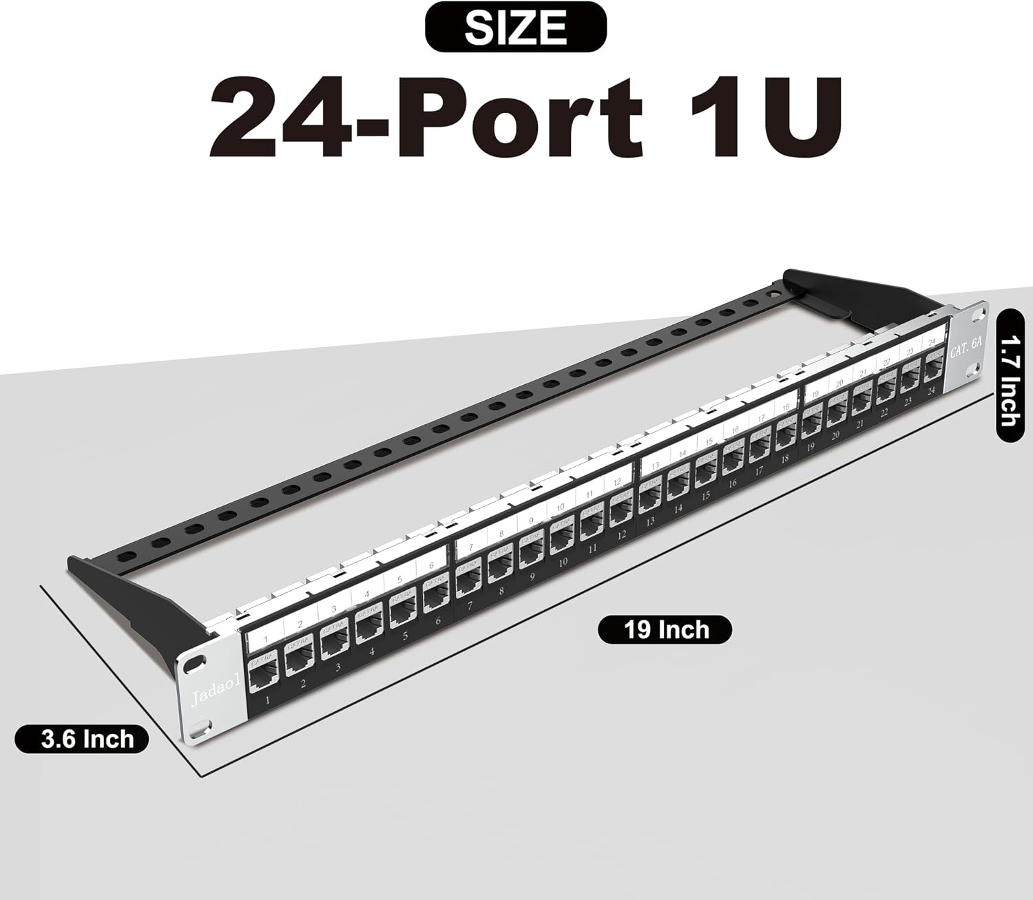 [UL Listed] 24 Port Patch Panel Rackmount or Wall Mount 19-Inch 1U | Cat 6A Netw