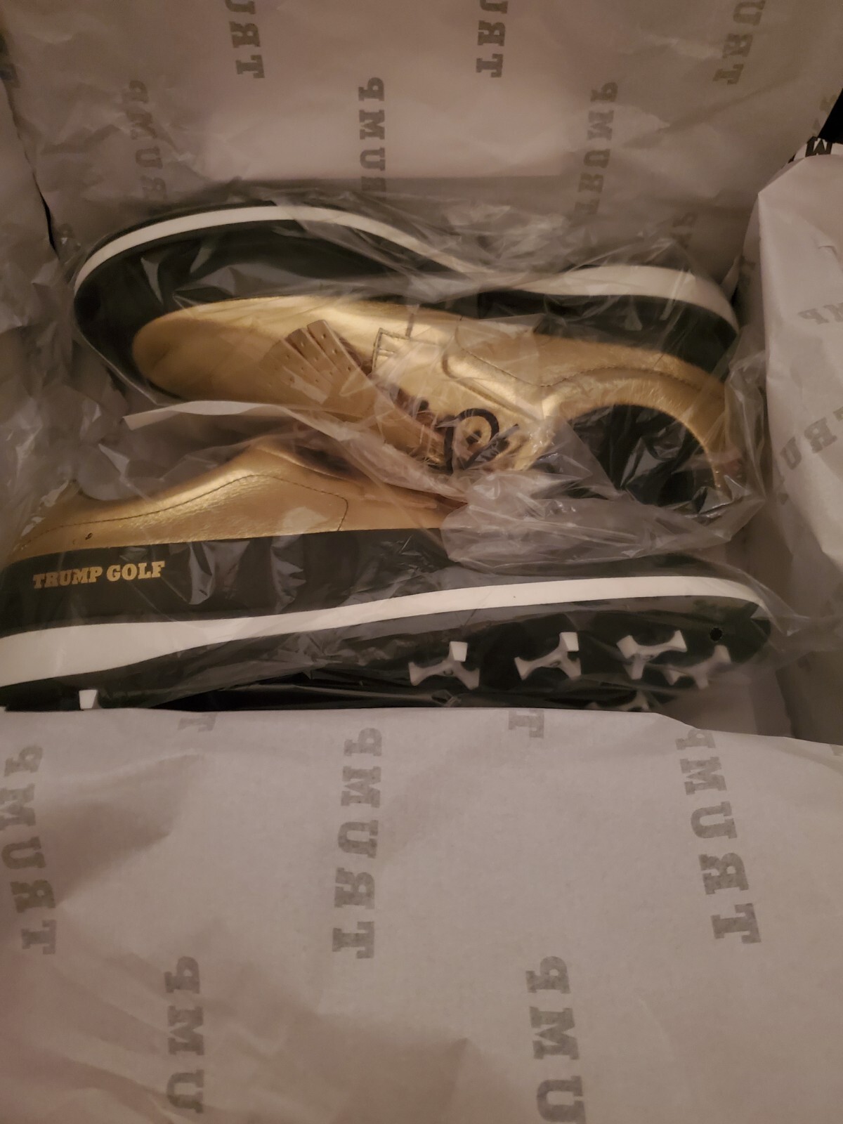 Trump Presidential Golf Shoes Gold Size 10 LIMITED 1000 Fast Shipping #365/1000