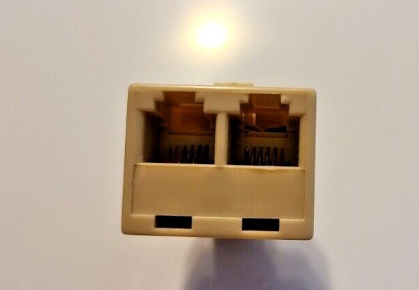 Telephone RJ-11 Duplex Jack Adapter 6P4C