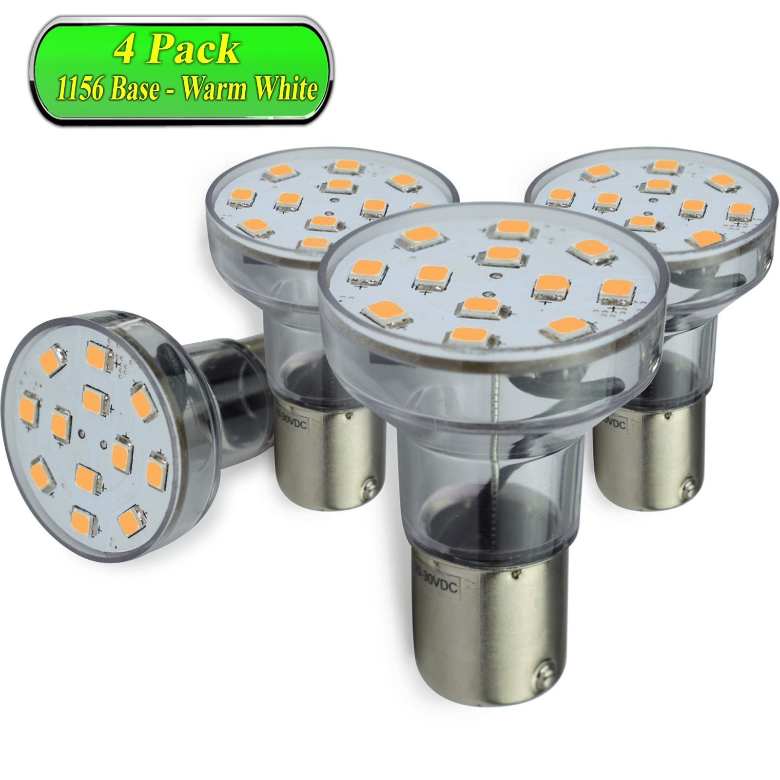 4 Pack LeisureLED Light 1156 1139 1141 1383 LED Bulb 2 Watt 250 Lumen WW Long