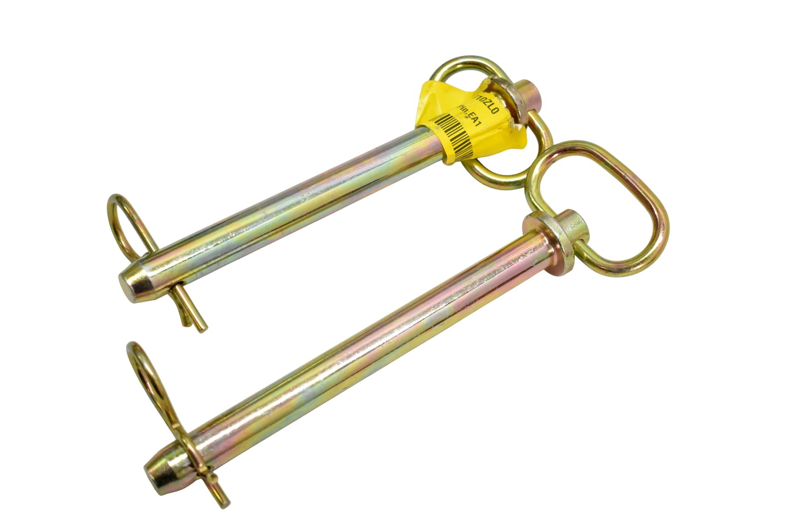 2 Pack Hitch Pins 810ZLO Steel Latch Pin Handle With Clip Trailer Gold Zinc