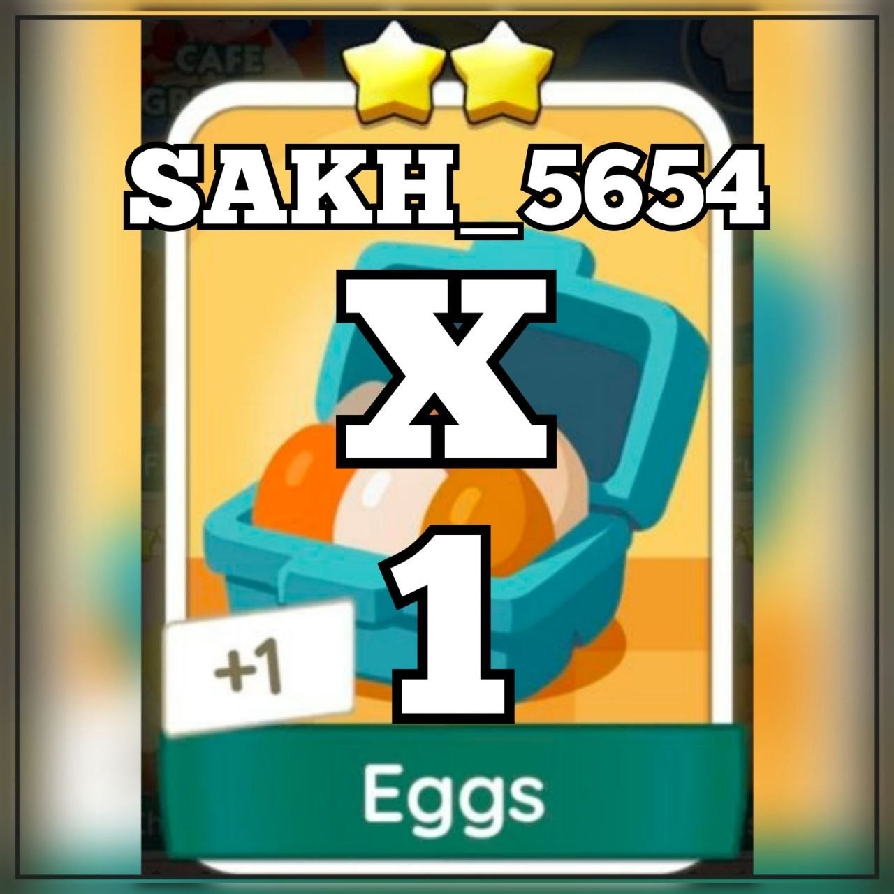 1 x Eggs (⭐️⭐️) Set-11 Cafe Ingredient ( Happy Harvest ) Mono_poly_go Sticker