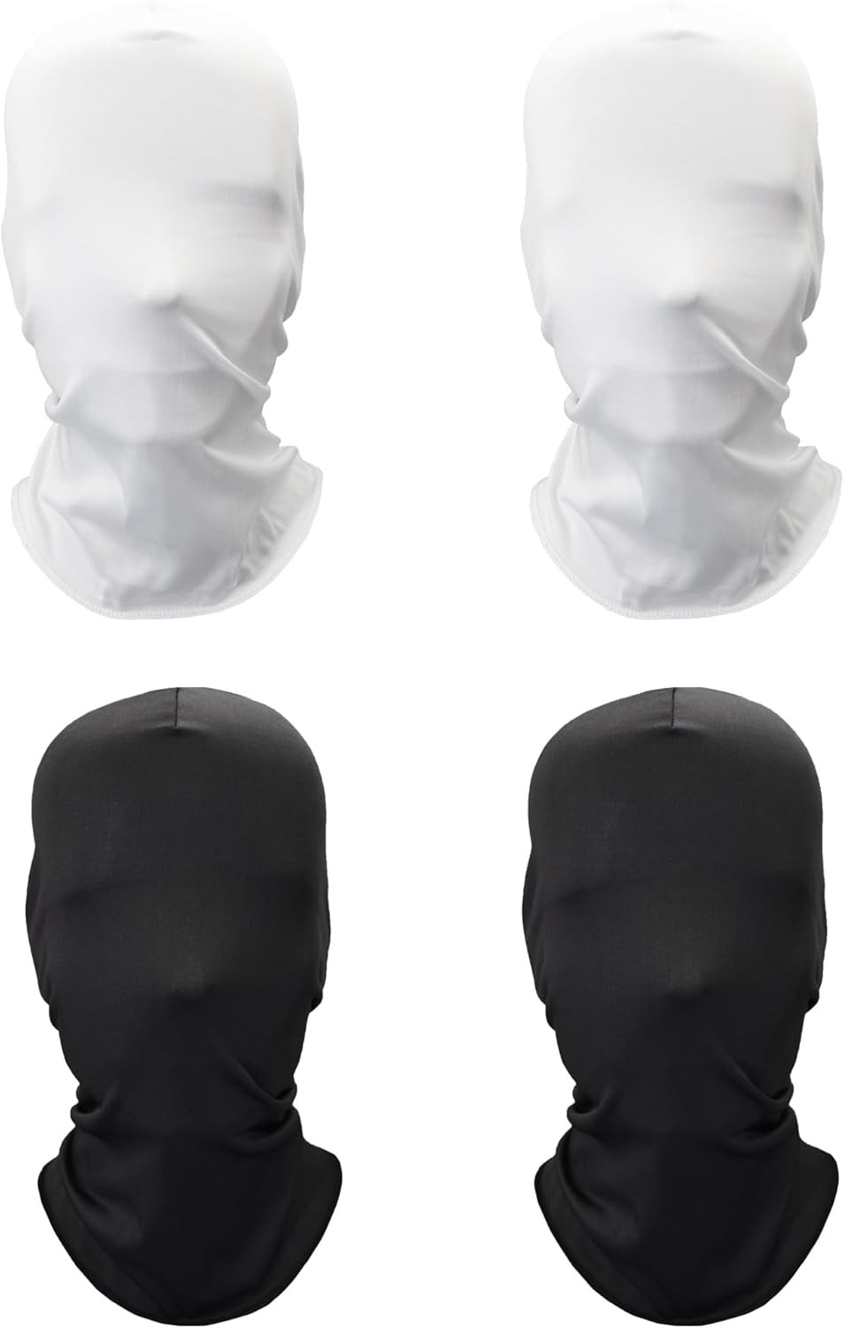 4 Pack Full Face Mask Hood Cover, Halloween Cosplay Faceless Skin Masks, BW 2nd