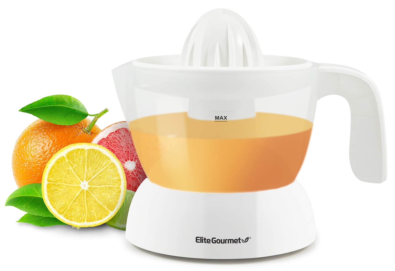 Elite Gourmet ETS-411 BPA-Free Electric Citrus Juicer Extractor ,16 oz, White