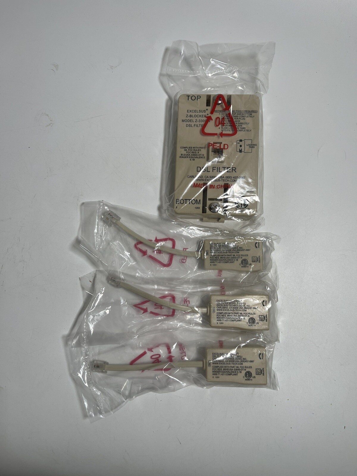 DSL Filter Excelsus Z-Blocker Z-330CW Wall Mount 3 Telephone Inline Filter