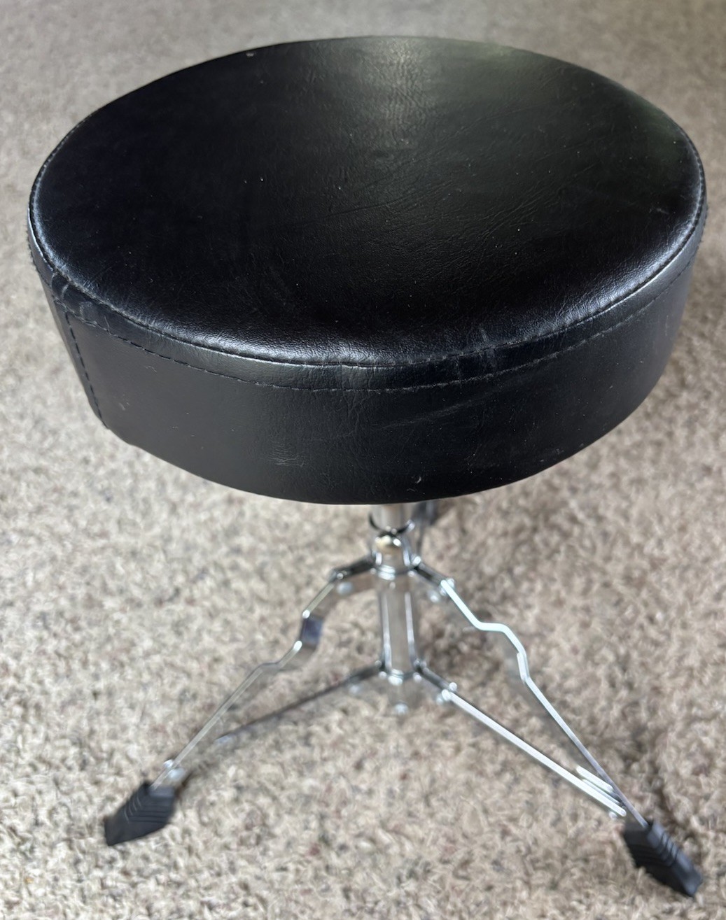 Collapsible Swivel  Padded Stool Drummer's Seat Drum throne 9.5”X 2.5” Seat