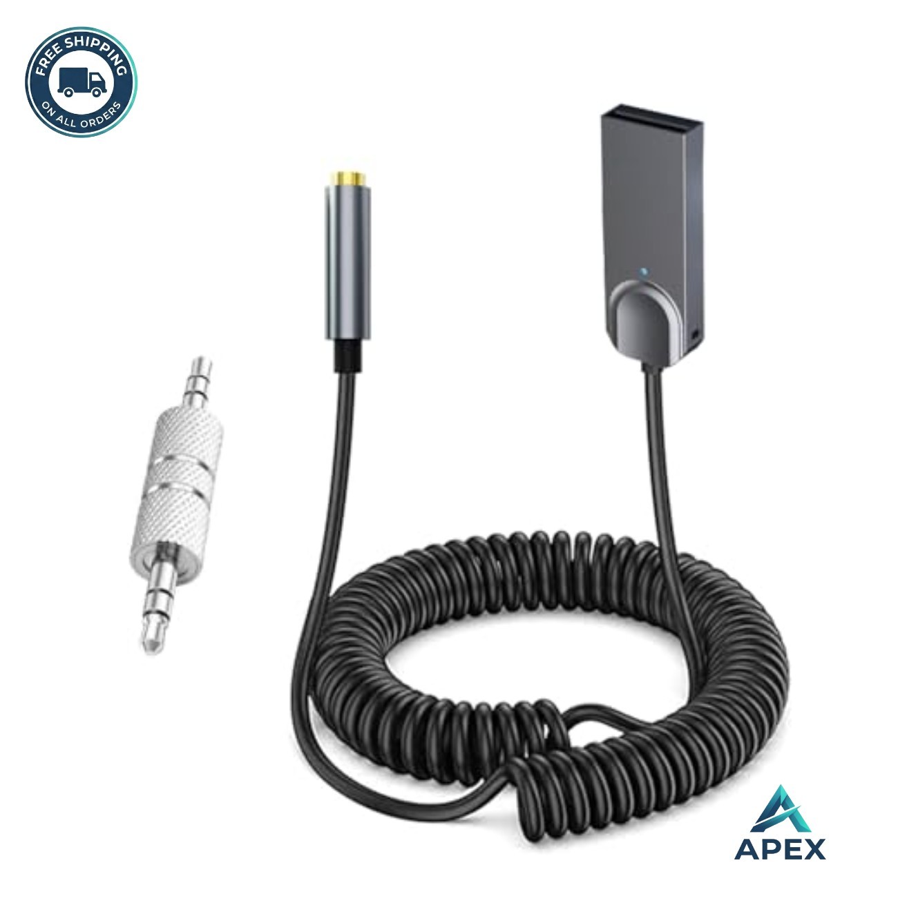 Bluetooth 5.3 Car Aux Receiver USB Powered 3.5mm Female Adapter Hands-Free Call