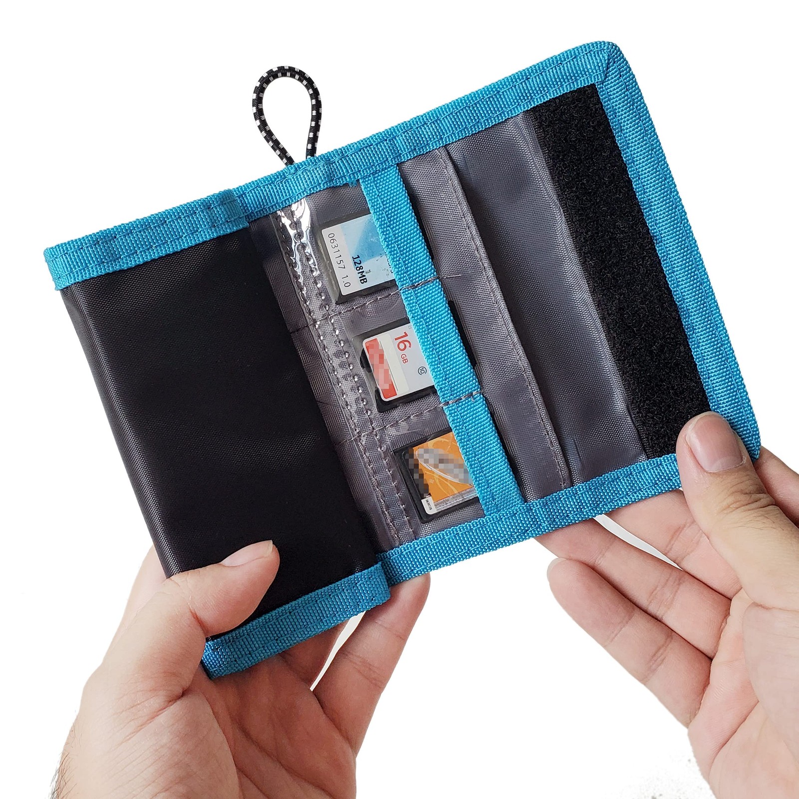 Memory Card Wallet - SD Storage - Slim and for Cards - Black & Blue