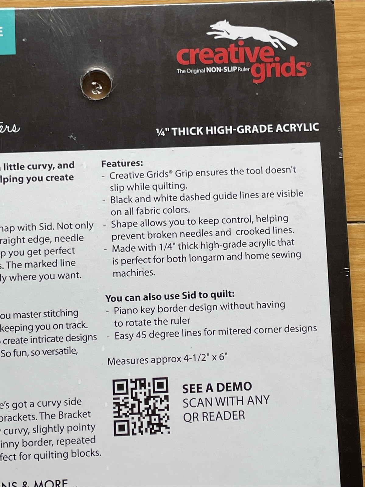 Creative Grids Non-Slip Machine Quilting Tool - Sid By Angela Walters