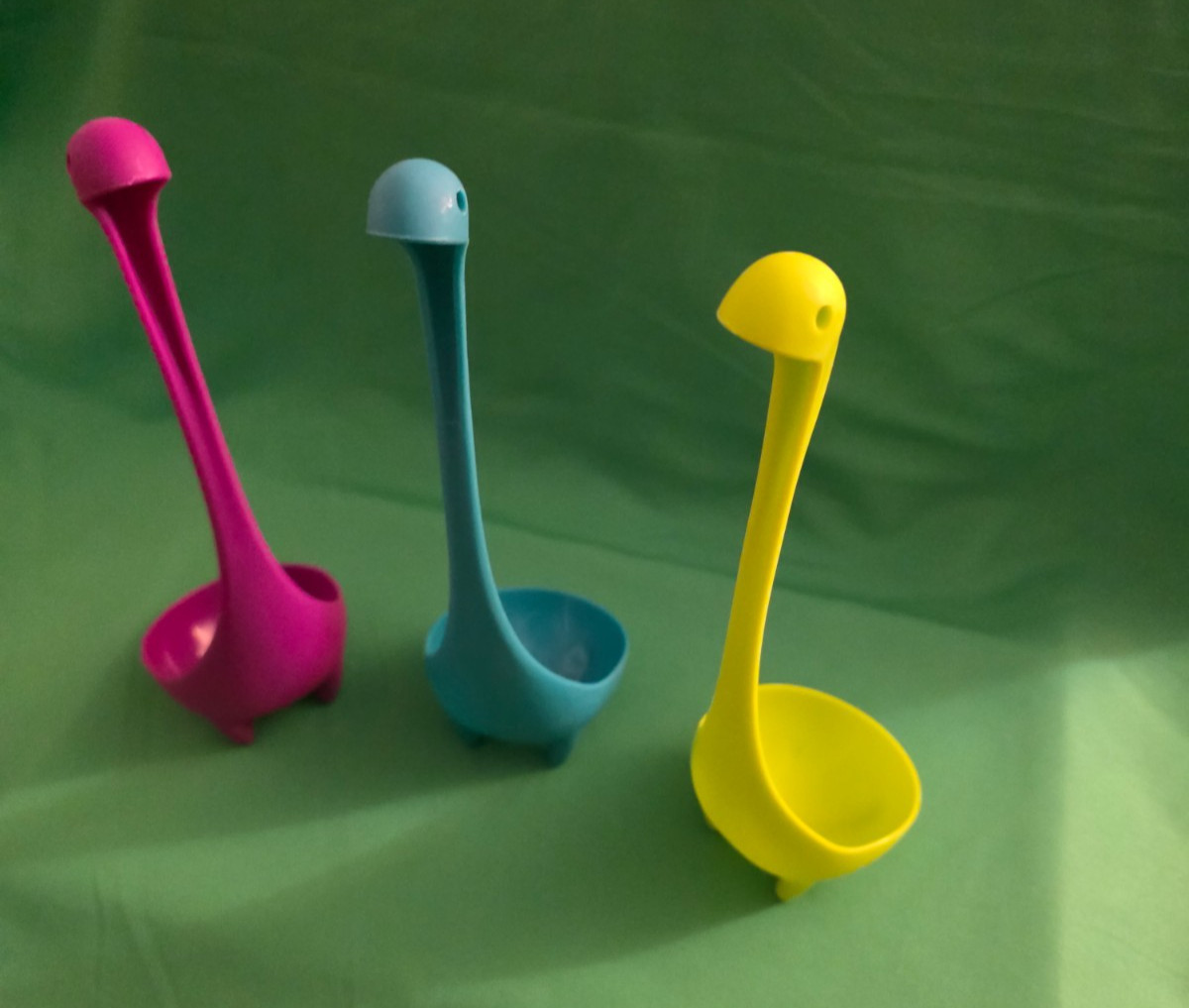Novelty Dinosaur 2oz Standing Kitchen Ladles Spoon 10.5in Tall New Gift Lot of 3