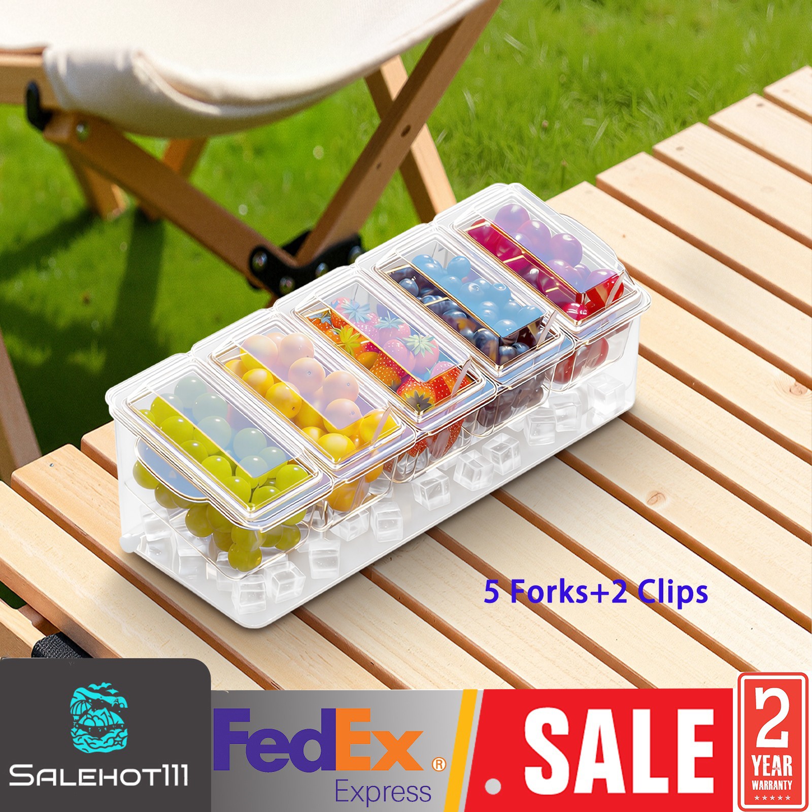 Compartmentalized Salad Storage Container, Ice Chilled Condiment Containers