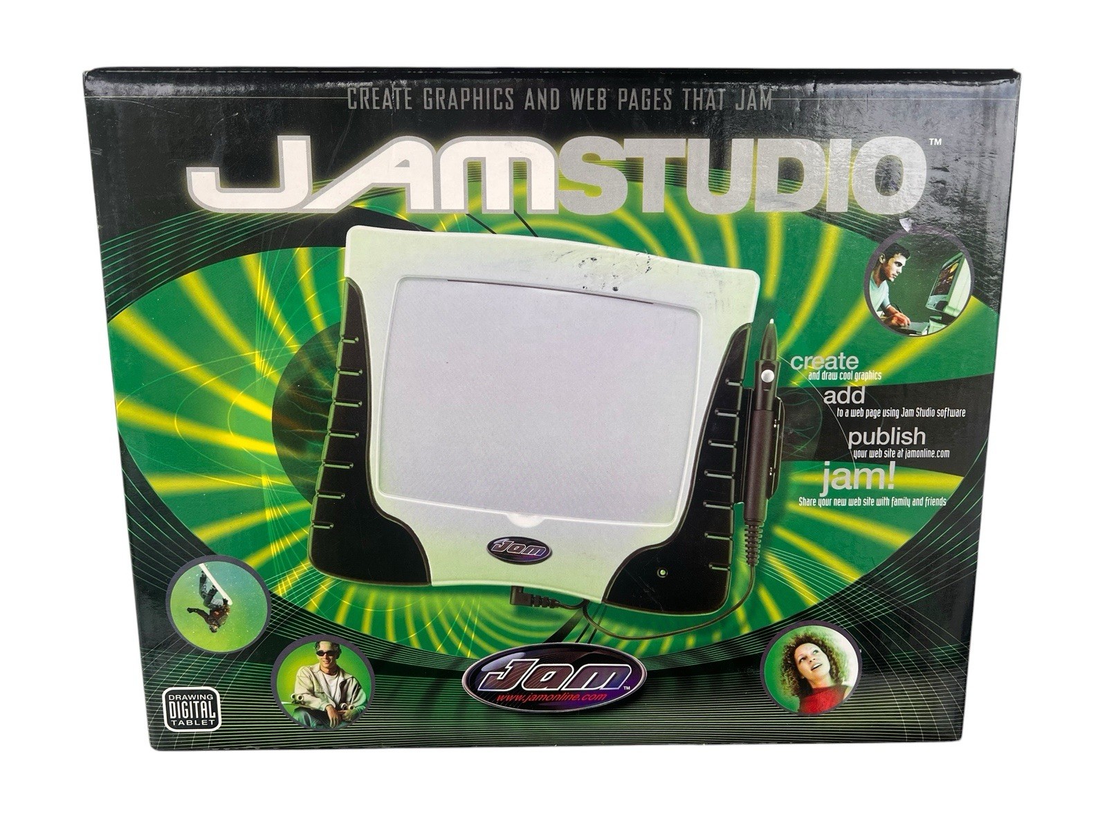 Vintage Jam studio Digital Drawing Tablet Kb Gear interactive Pc USB Mac Complet
