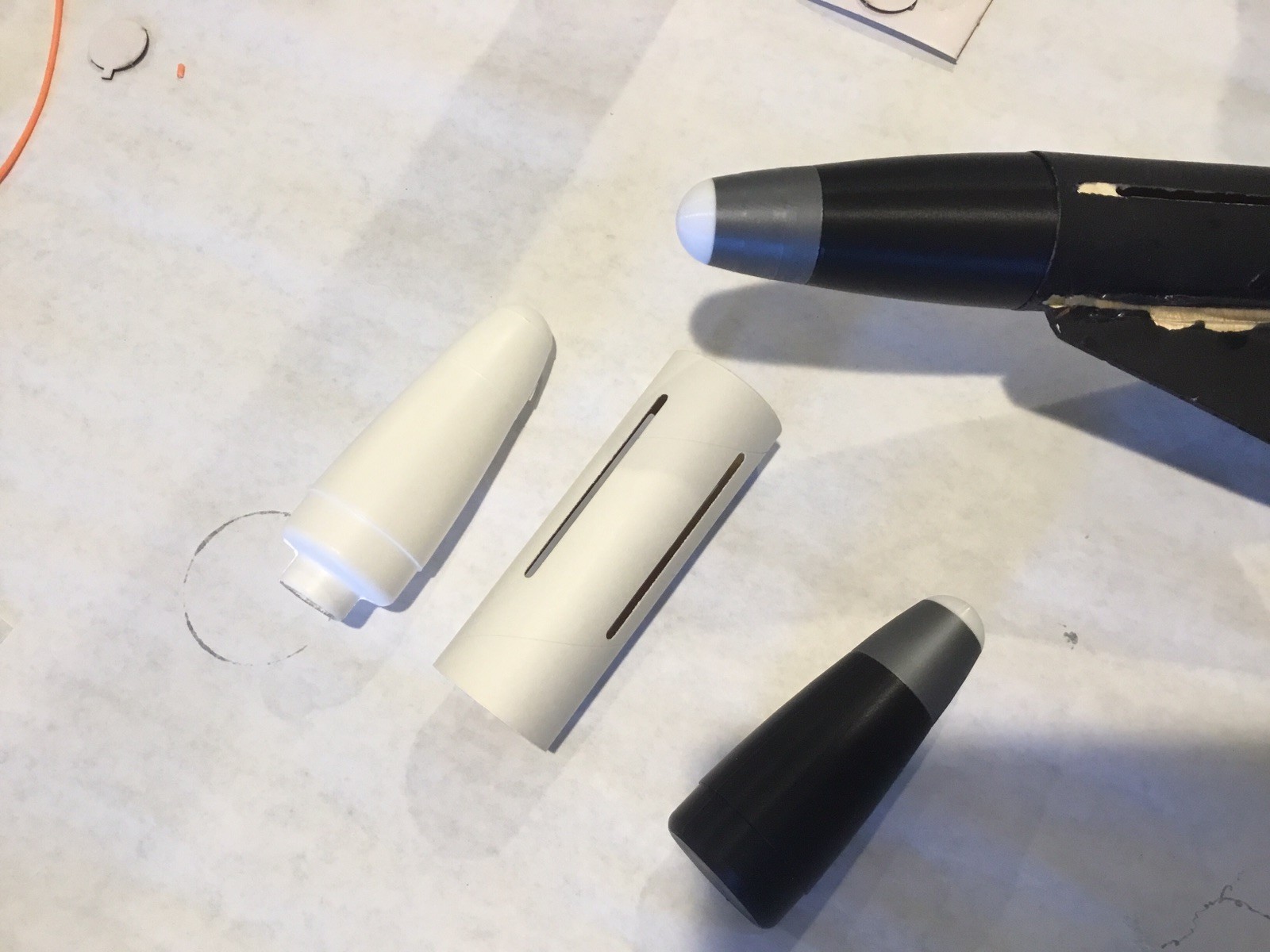 2 Estes Sidewinder Nose Cone Replacement Pre-painted Flying Scale Model Rocket