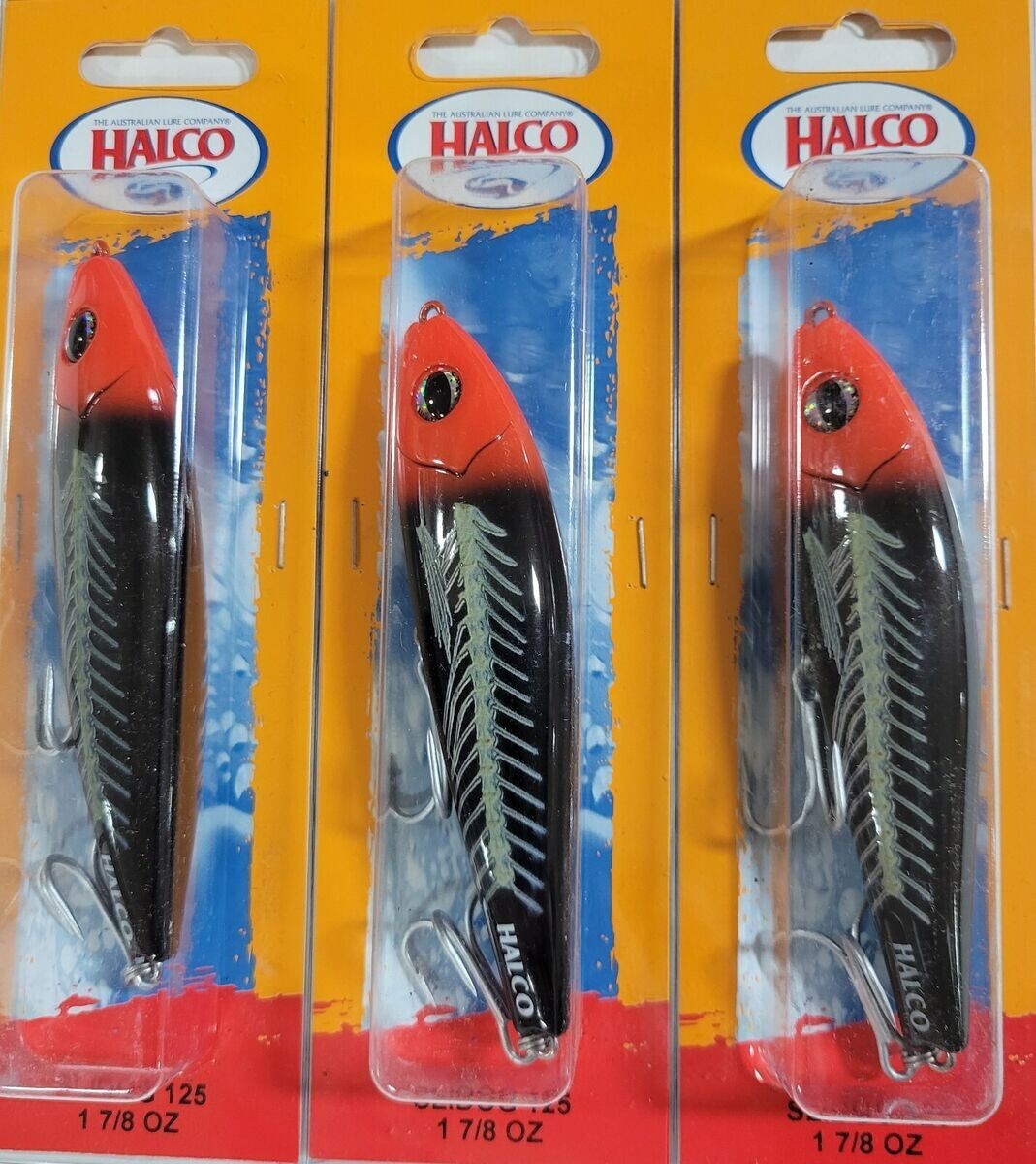 3-Pack, Halco Slidog 125 Stickbait, 5" 1 7/8 oz., #H65 Blood Nut, NEW!  | B4