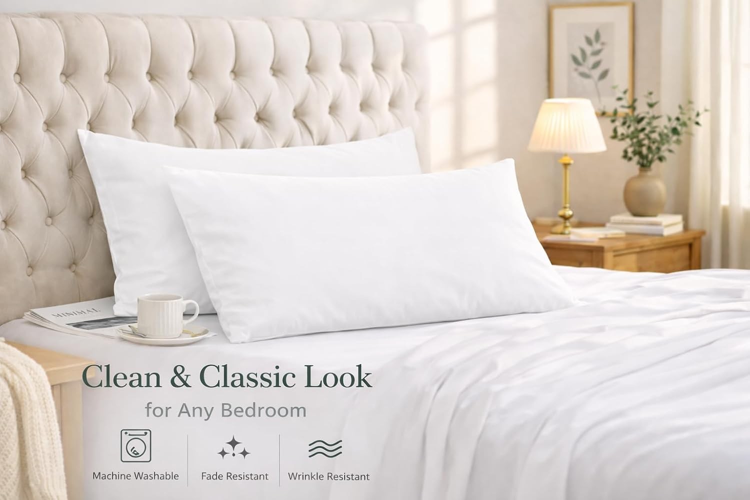 Evolive Ultra Soft Brushed Microfiber Standard Size 20"x30" Pillowcases Pair Set