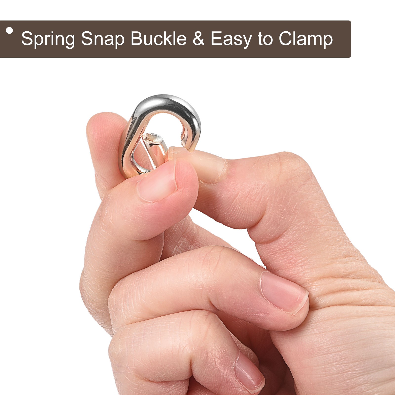 0.98" Spring Oval Ring Snap Clip Trigger for Bag Purse Keychain, 6Pcs Silver