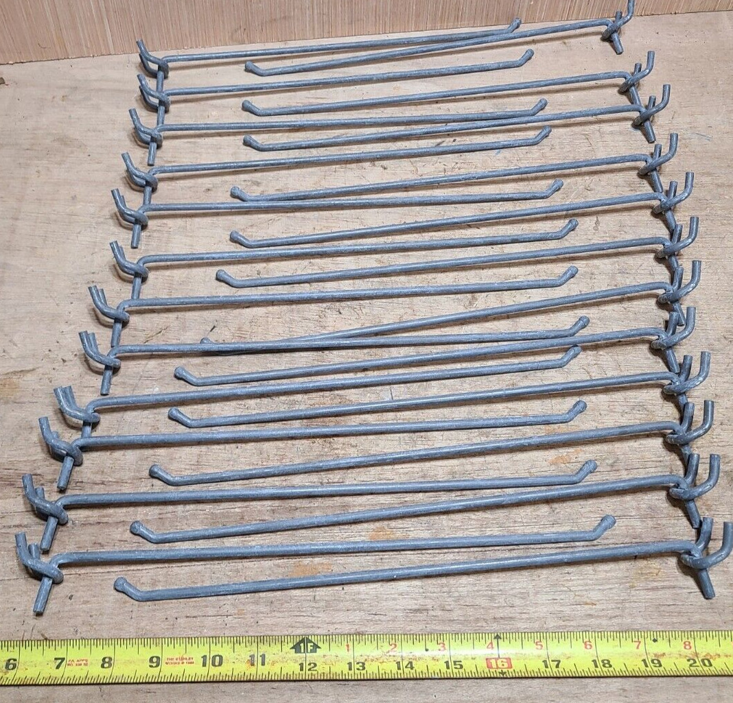 12 Inch All Metal Mega Peg Kit or Garage Shelf Hanger Pegboard Hooks lot of 24