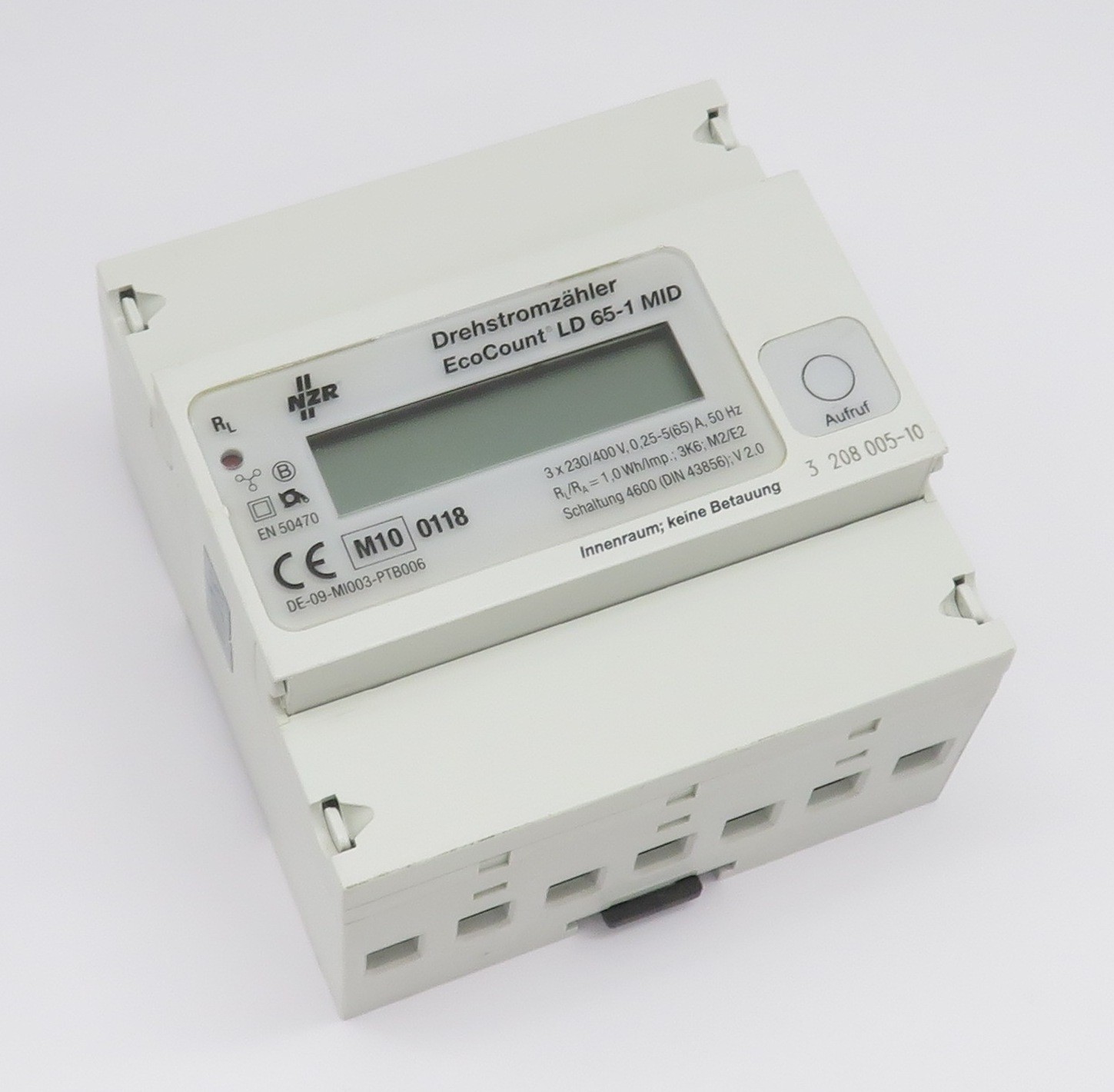 Three Phase Electricity Meter NZR EcoCount LD 65-1 MID Energy Meter 3x 230/400V 0.25-5(65)A