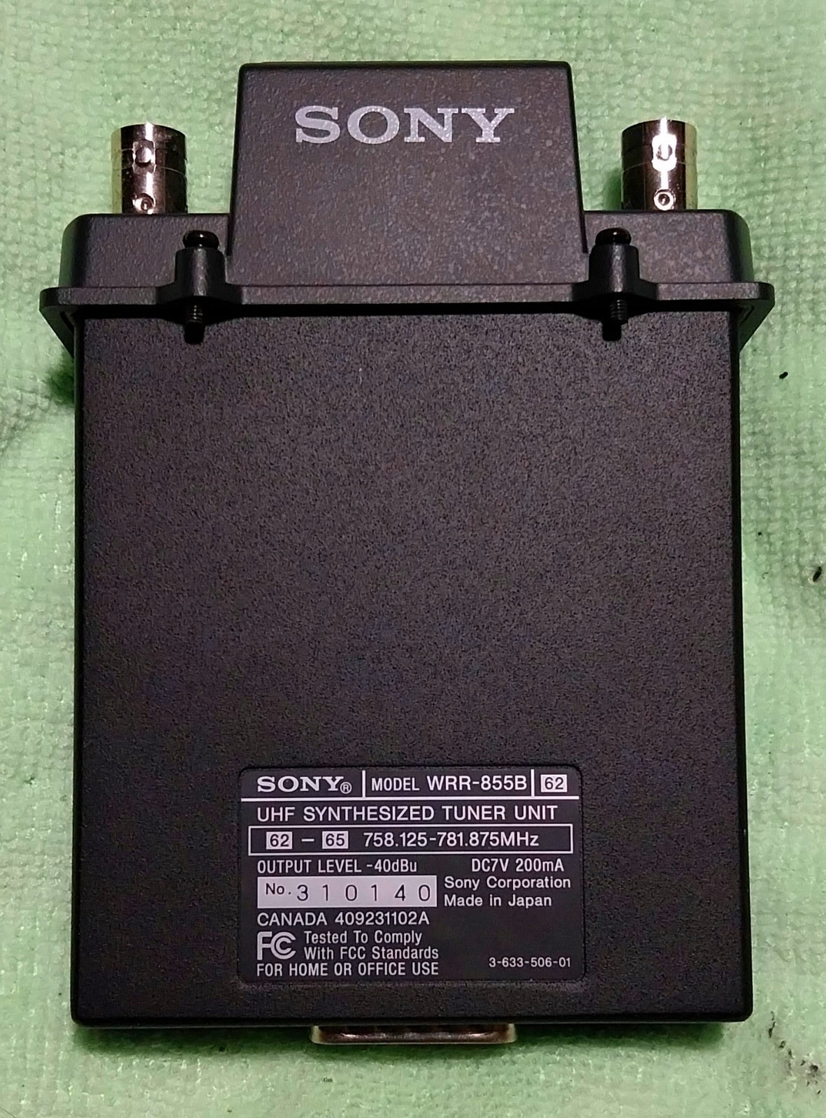 Sony WRR-855B Drop in Receiver, 758.125 - 781.875 MHz , Excellent Condition