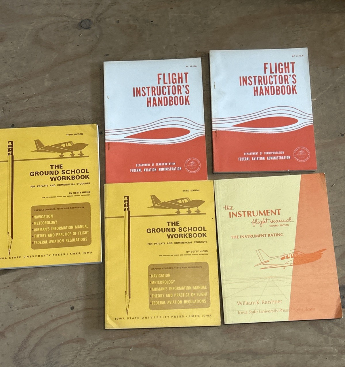 Vintage  Flight Instructors Handbooks- Ground School Workbooks -Lot Of -5-