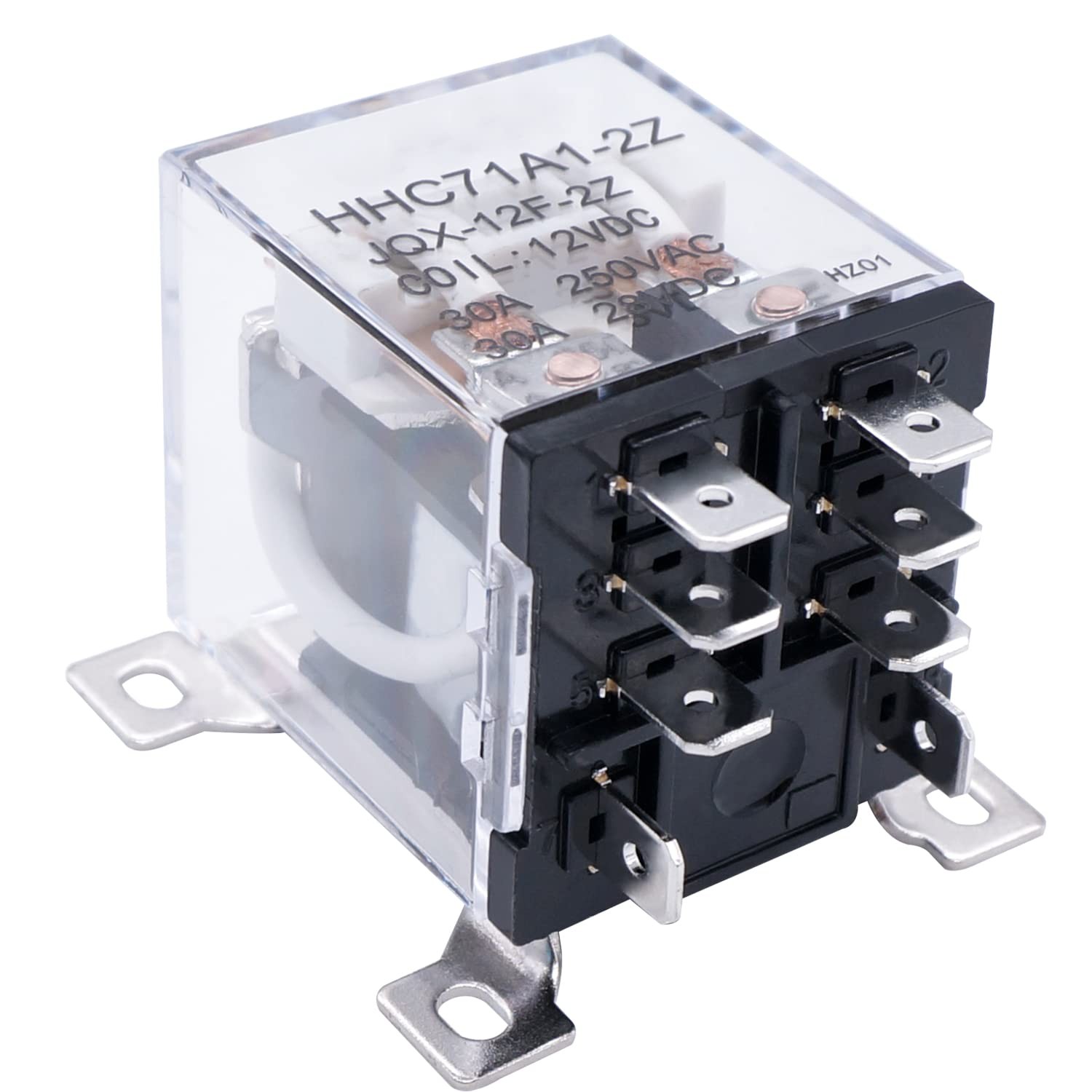 TWTADE/JQX-12F-2Z DC 12V Coil Voltage 30A DPDT 2NO+2NC General Purpose