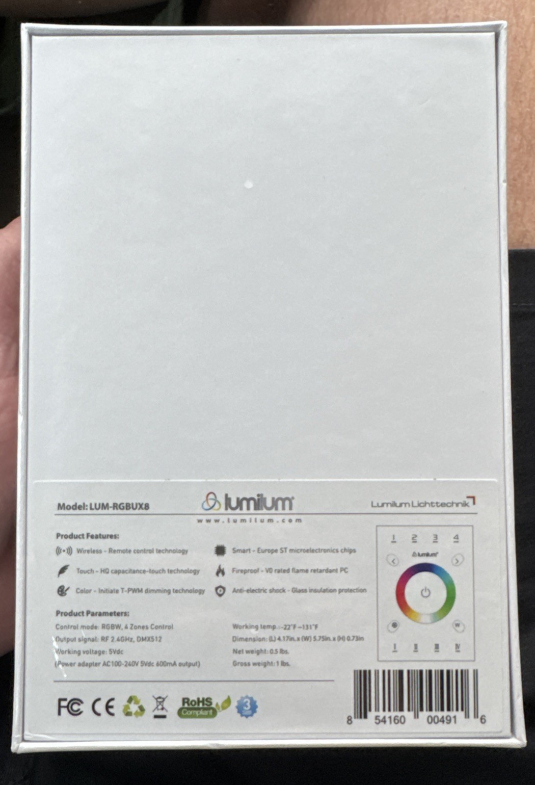 120V RGB LED STRIP LIGHTS - DMX WALL CONTROLLER WITH COLOR WHEel