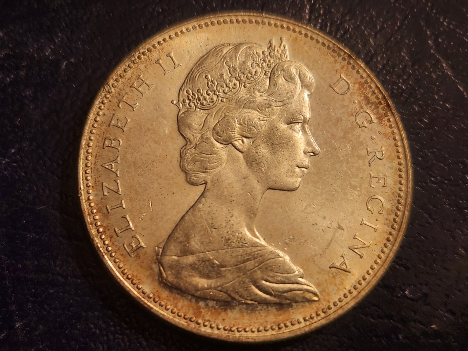 1966 Canada Silver Dollar Uncirculated Toned