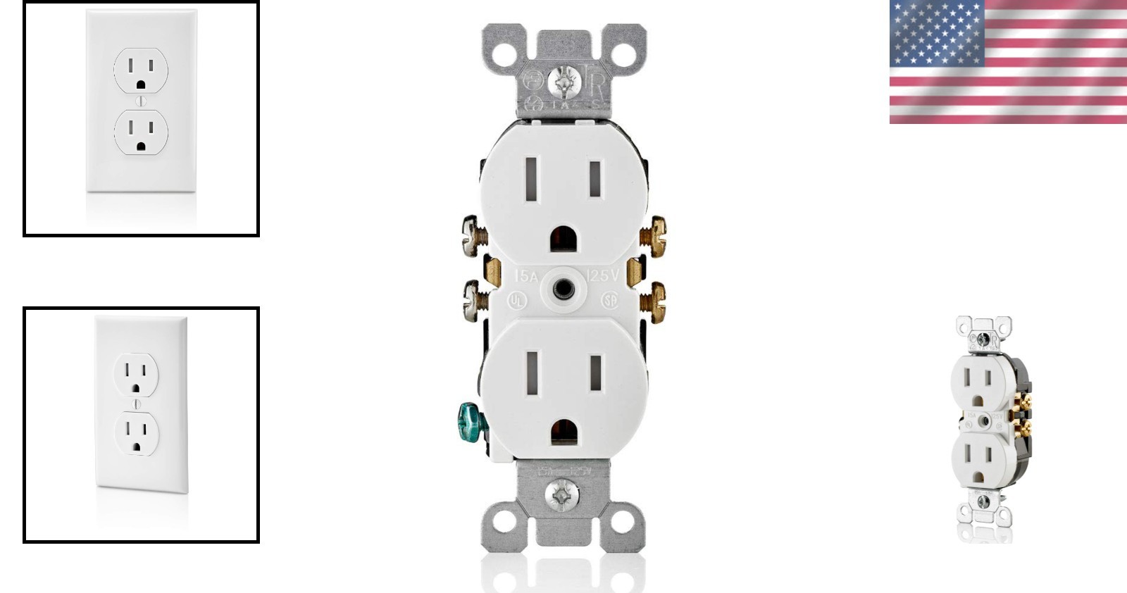15 Amp Tamper Resistant Duplex Receptacles (10 Pack) - Enhanced Safety Design
