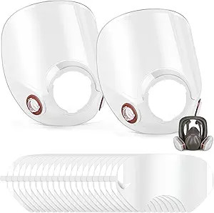 2 Pcs Replacement Parts Lens Compatible with 6000 Series Full Face Respirator an