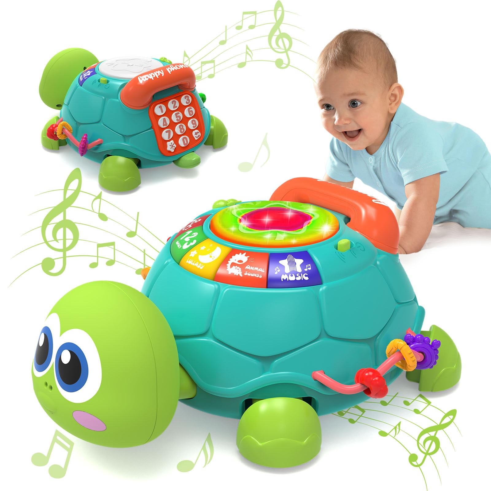 KaeoHye Musical Turtle Baby Toy 6-18 Months Crawling & Learning
