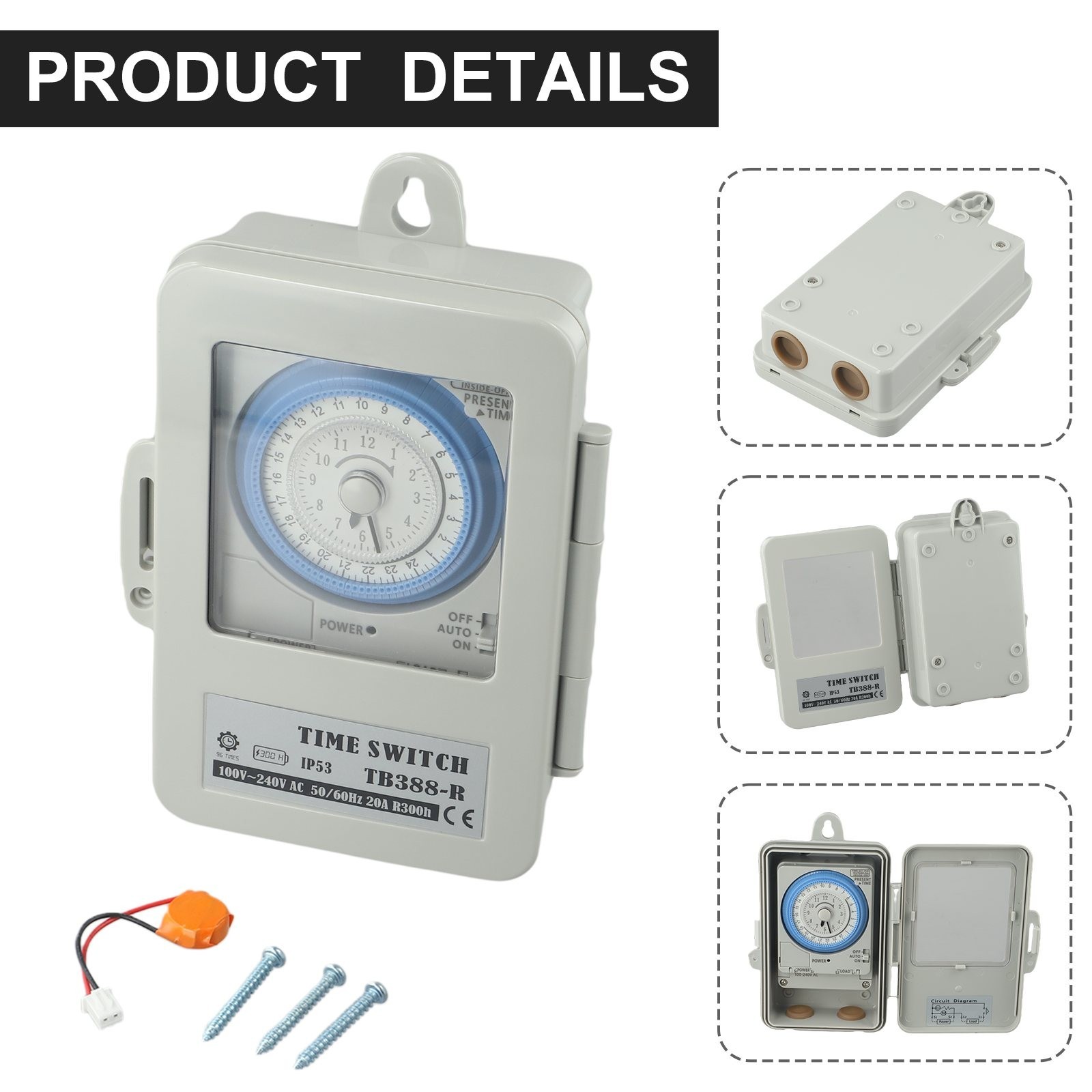 and Waterproof Mechanical Timer Switch for Irrigation Systems and More