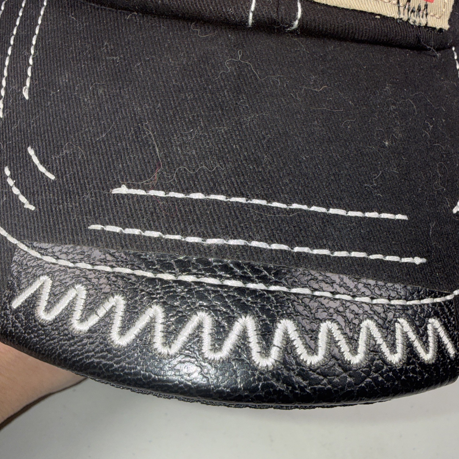American Flag Patch Tan w Black Eagle on Black Maroon Hat Cap Strap Buckle