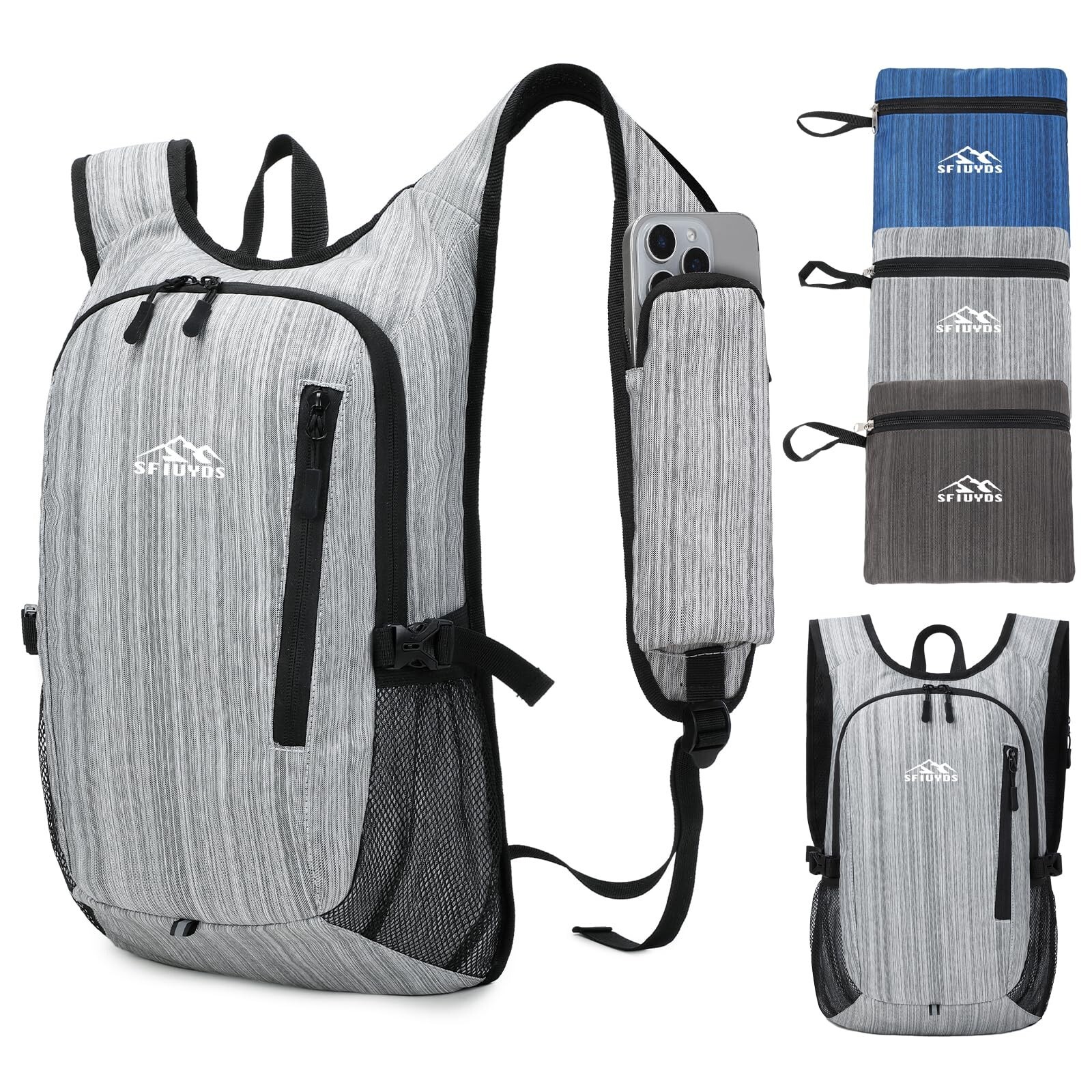 Small Hiking Daypack,15L Waterproof Hiking Backpack Packable Lightweight Trav...