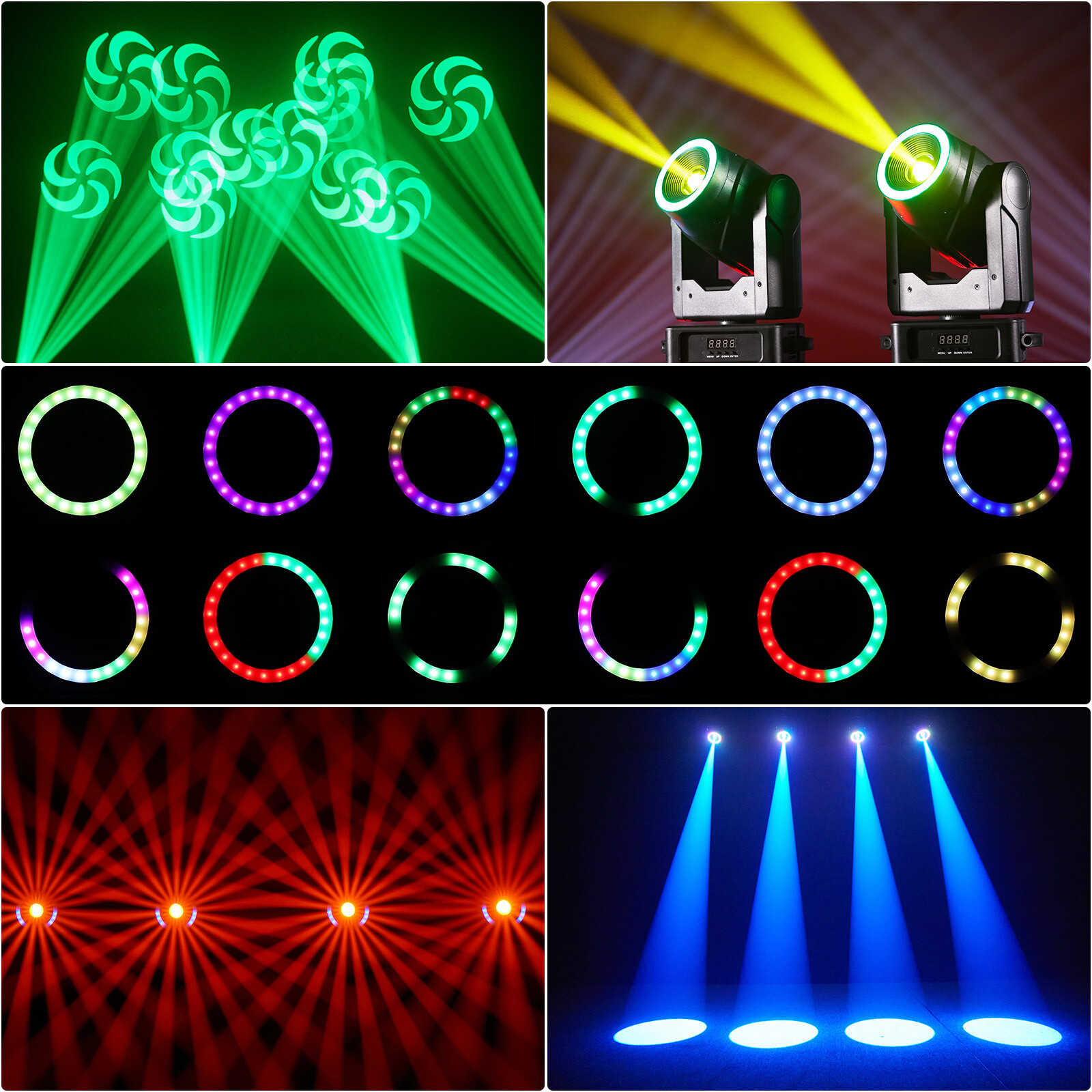 Moving Head Beam Light DMX Zoom Spotlight Disco DJ Party Show Autofocus function