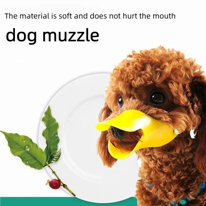 Soft Silicone Duck Dog Muzzle Adjustable Breathable Anti Bite Stop Barking Mask