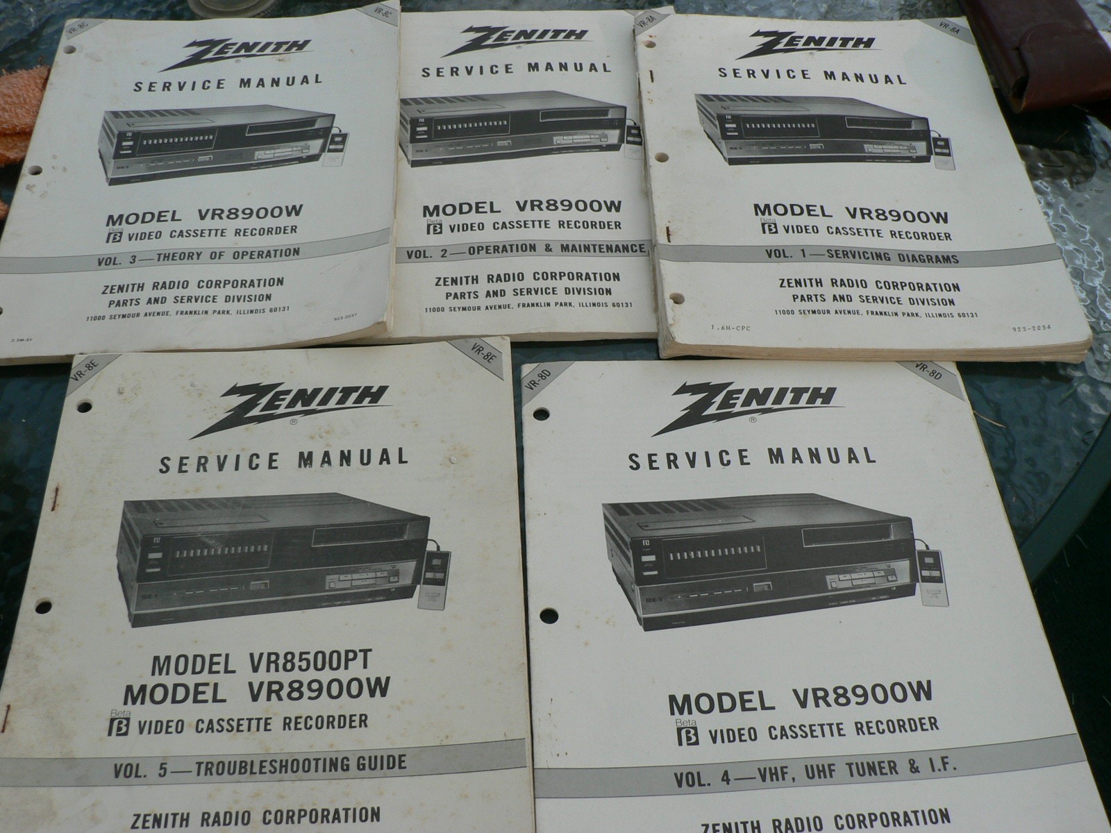 Zenith VR8900w Service Manual