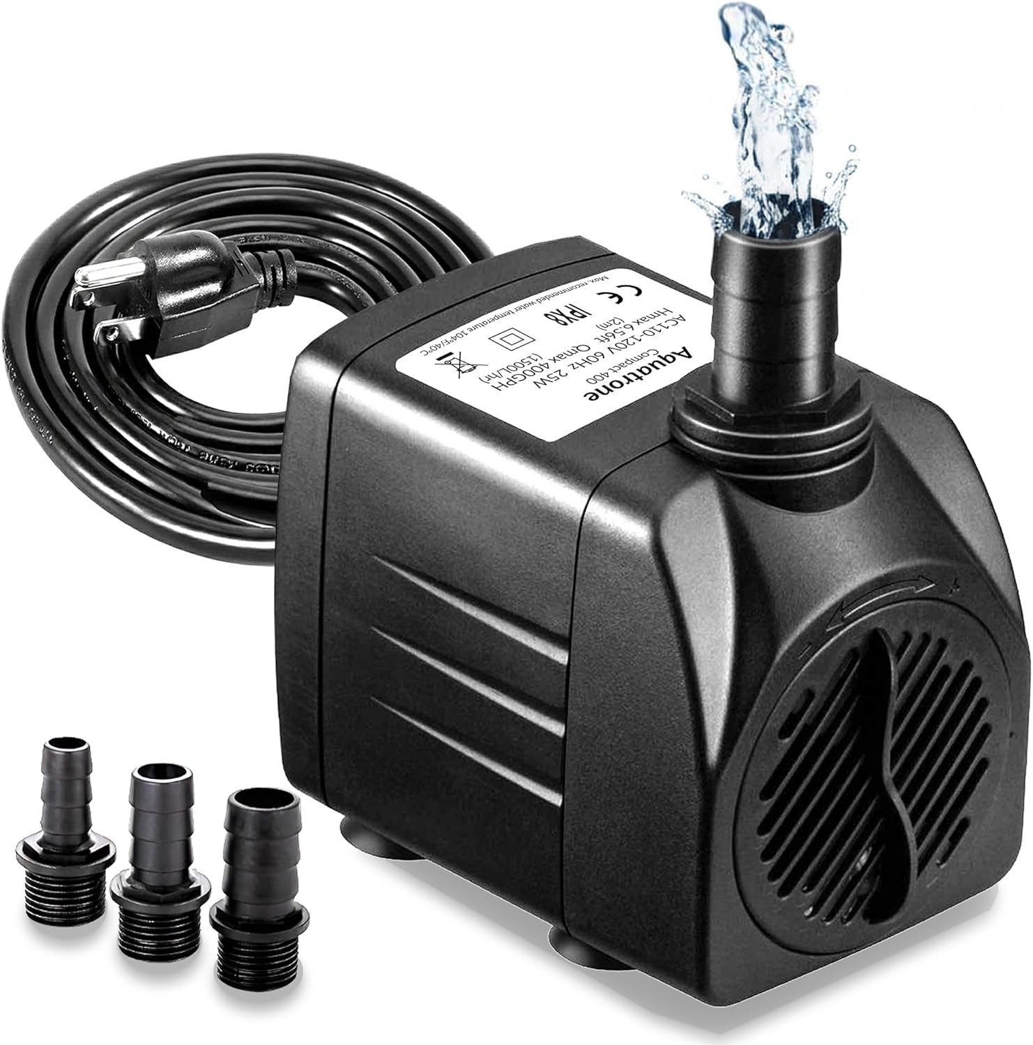 400GPH Submersible Water Pump Pond Fountain Pump Aquarium Fish Tank 6.56ft High
