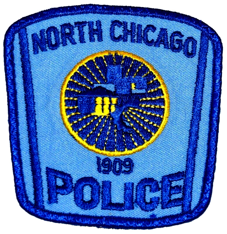 NORTH CHICAGO – POLICE - ILLINOIS IL Sheriff Police Patch VINTAGE OLD MESH USED