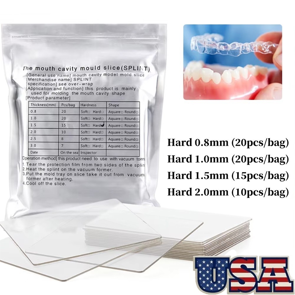 Dental Orthodontic Splint Retainer Vacuum Forming Sheet Thermoforming Hard 0.8