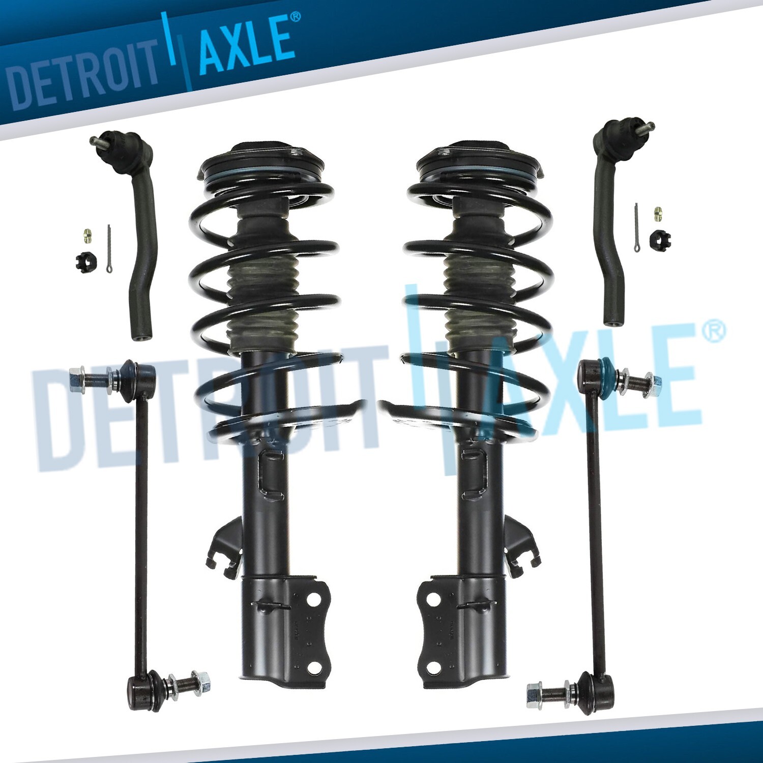 Front Struts Coil Spring Sway Bars Tie Rods Kit for 2014 - 2019 Nissan Sentra