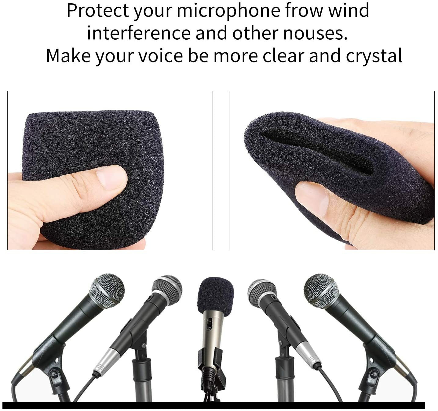 5 Pack Microphone Windscreens Windshields for Shure Wireless Mic Noise Reduction