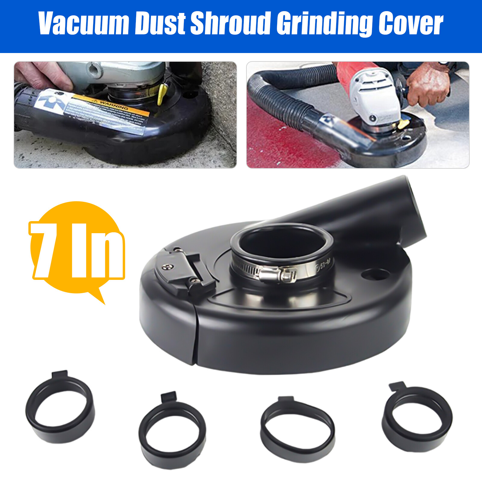 7-Inch Vacuum Dust Shroud for Angle Grinder - Efficient Dust Control Attachments