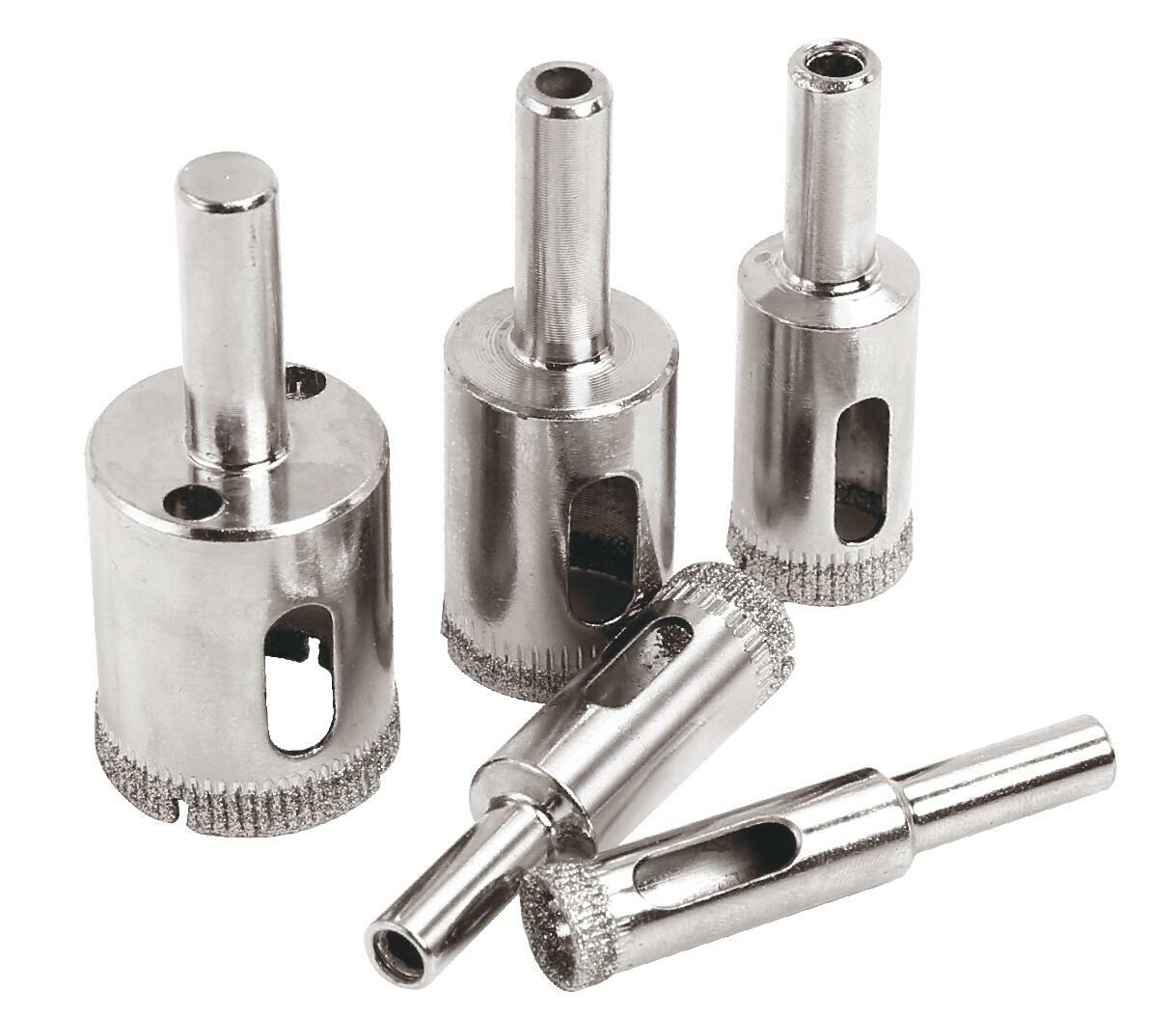 5pc Diamond Hole Saw Set Drill Tile Glass Marble Granite Slate 3/8" to 1"