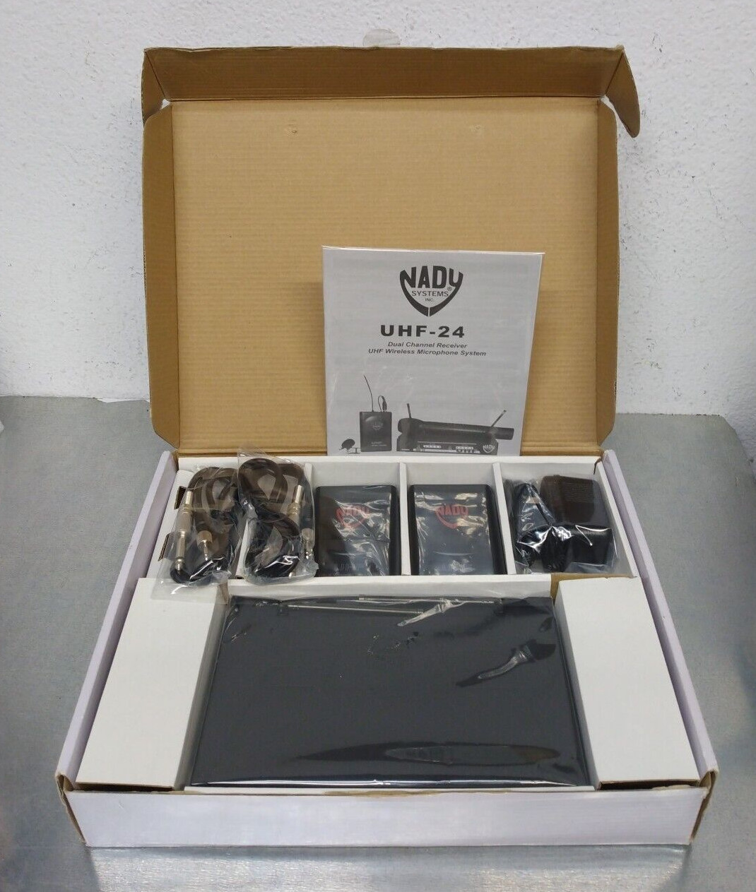 Nady UHF-24 includes Receiver With Power Adapter  + Components as pictured