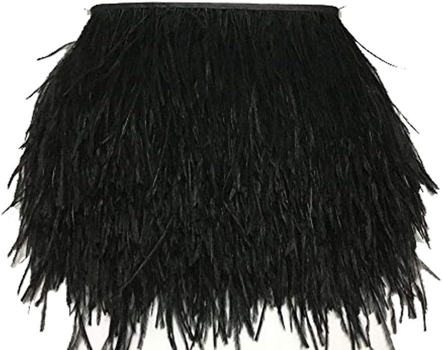 Natural Ostrich Feathers Trims Fringe DIY Dress Sewing Crafts Costumes black